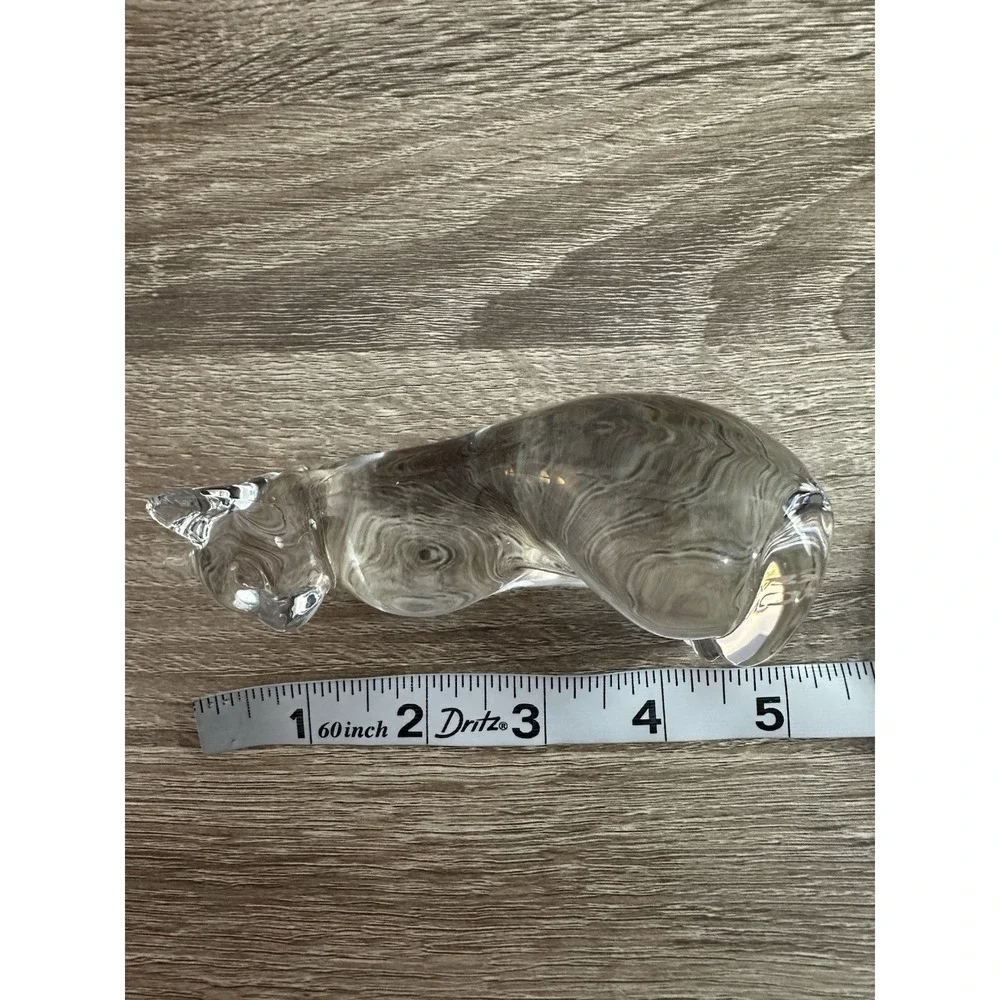 Vintage‎ Lenox Clear Crystal Sitting Cat Kitty 4.5